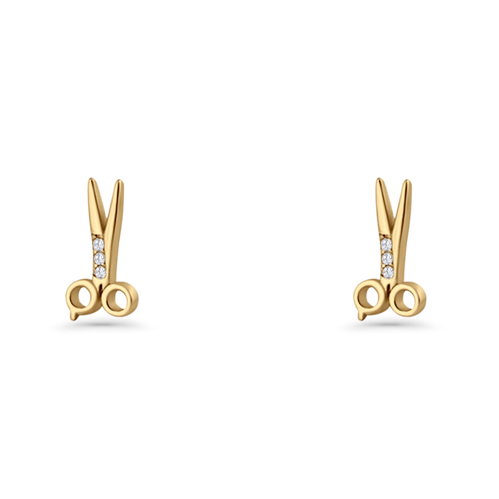Scissors CZ Stud Earrings