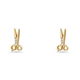 Scissors CZ Stud Earrings
