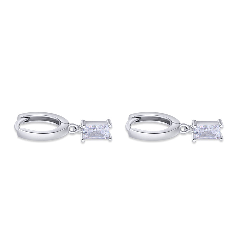 Emerald Cut Hoop Earring