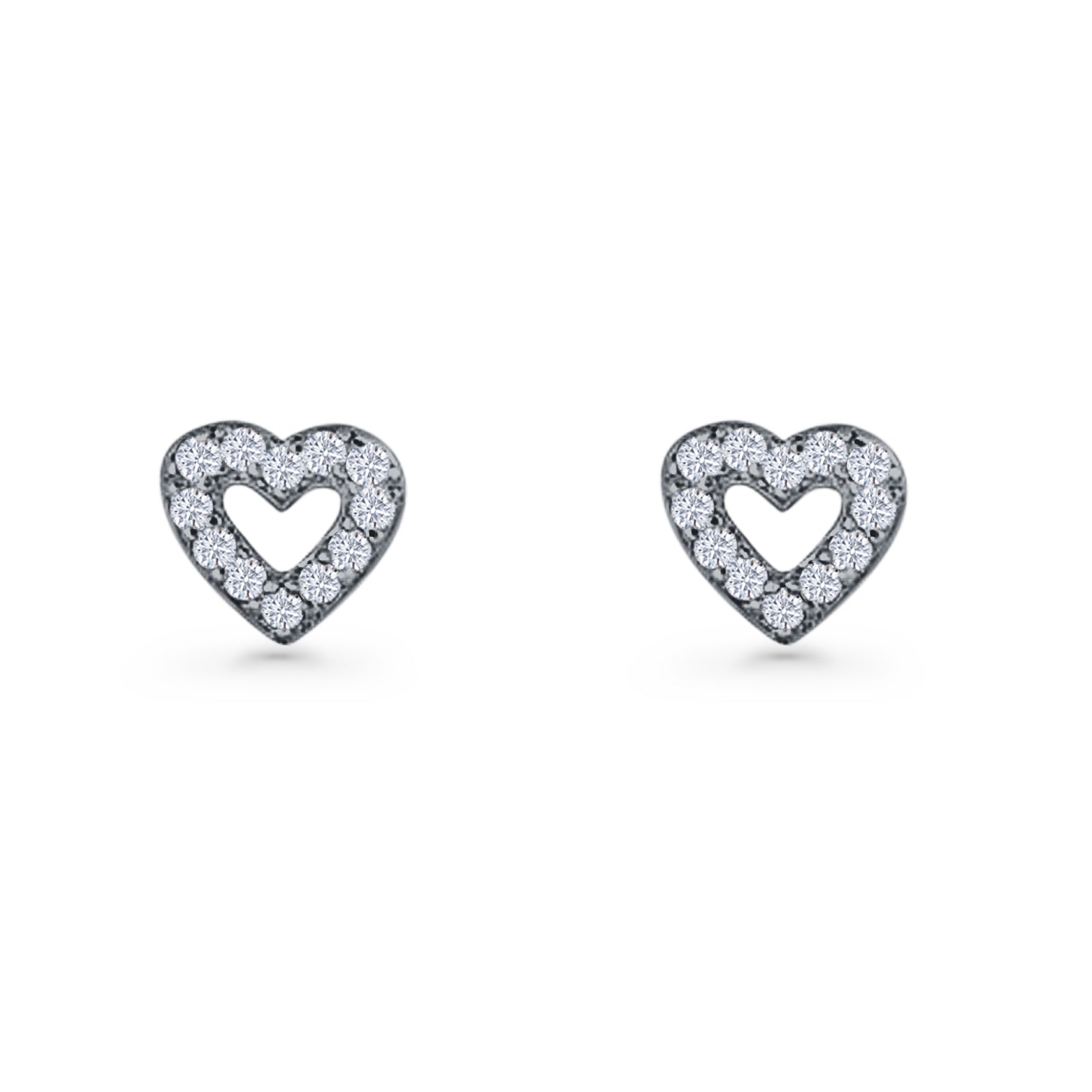 Open Heart CZ Stud Earring