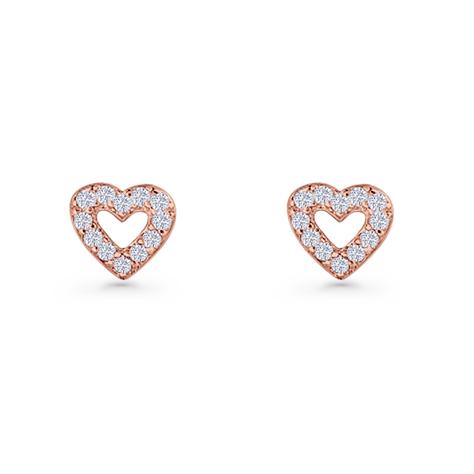 Open Heart CZ Stud Earring
