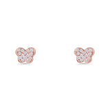 Butterfly Stud Earring 5mm Cluster Cubic Zirconia 925 Sterling Silver