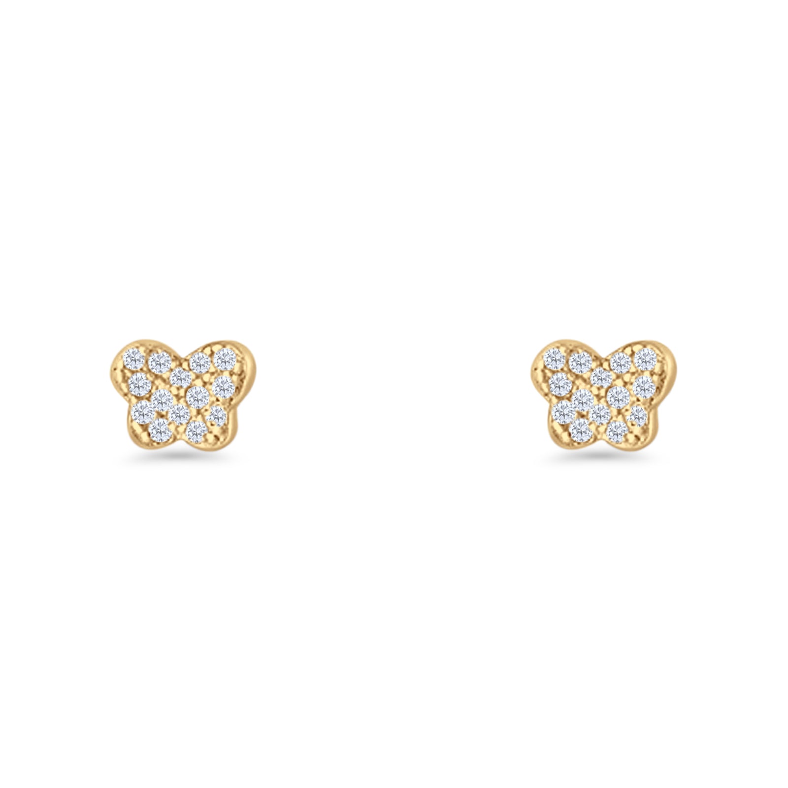 Butterfly Stud Earring 5mm Cluster Cubic Zirconia 925 Sterling Silver