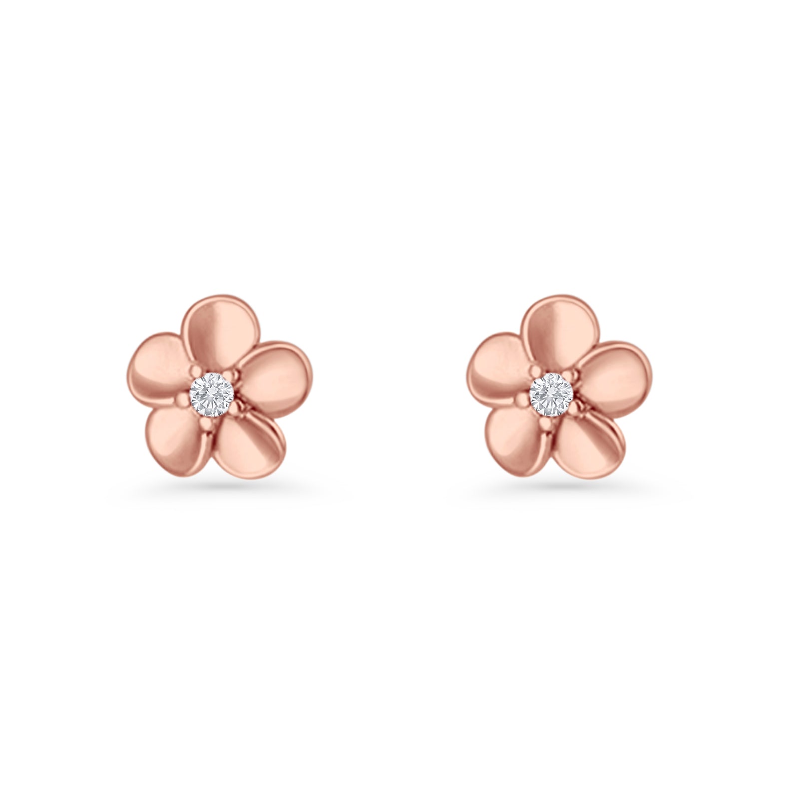 Flower Stud Earrings Cubic Zirconia 7.9mm 925 Sterling Silver