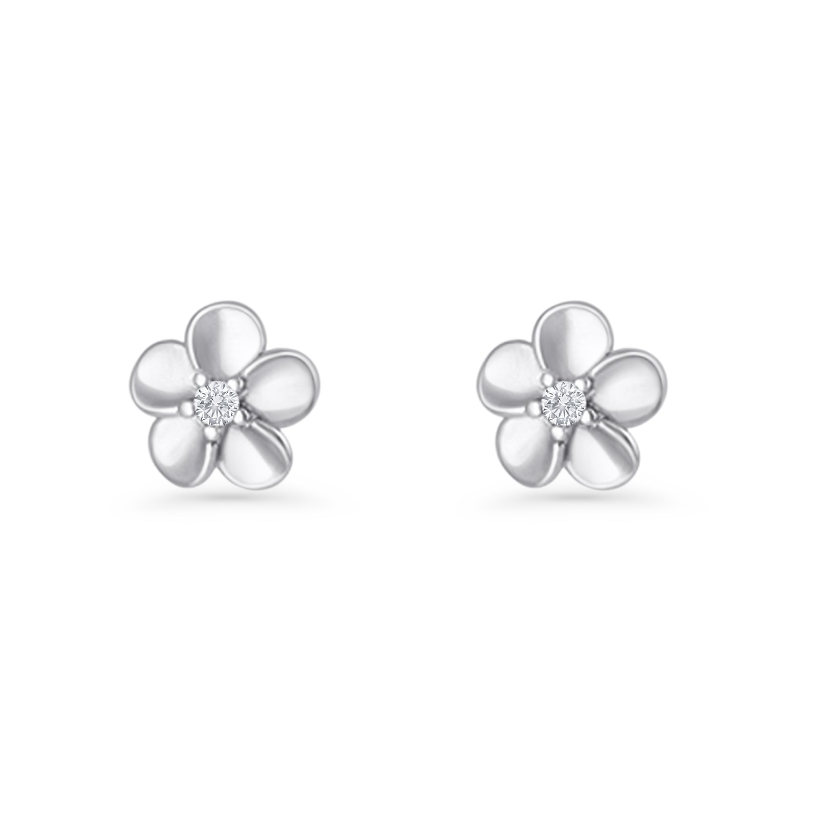 Flower Stud Earrings Cubic Zirconia 7.9mm 925 Sterling Silver
