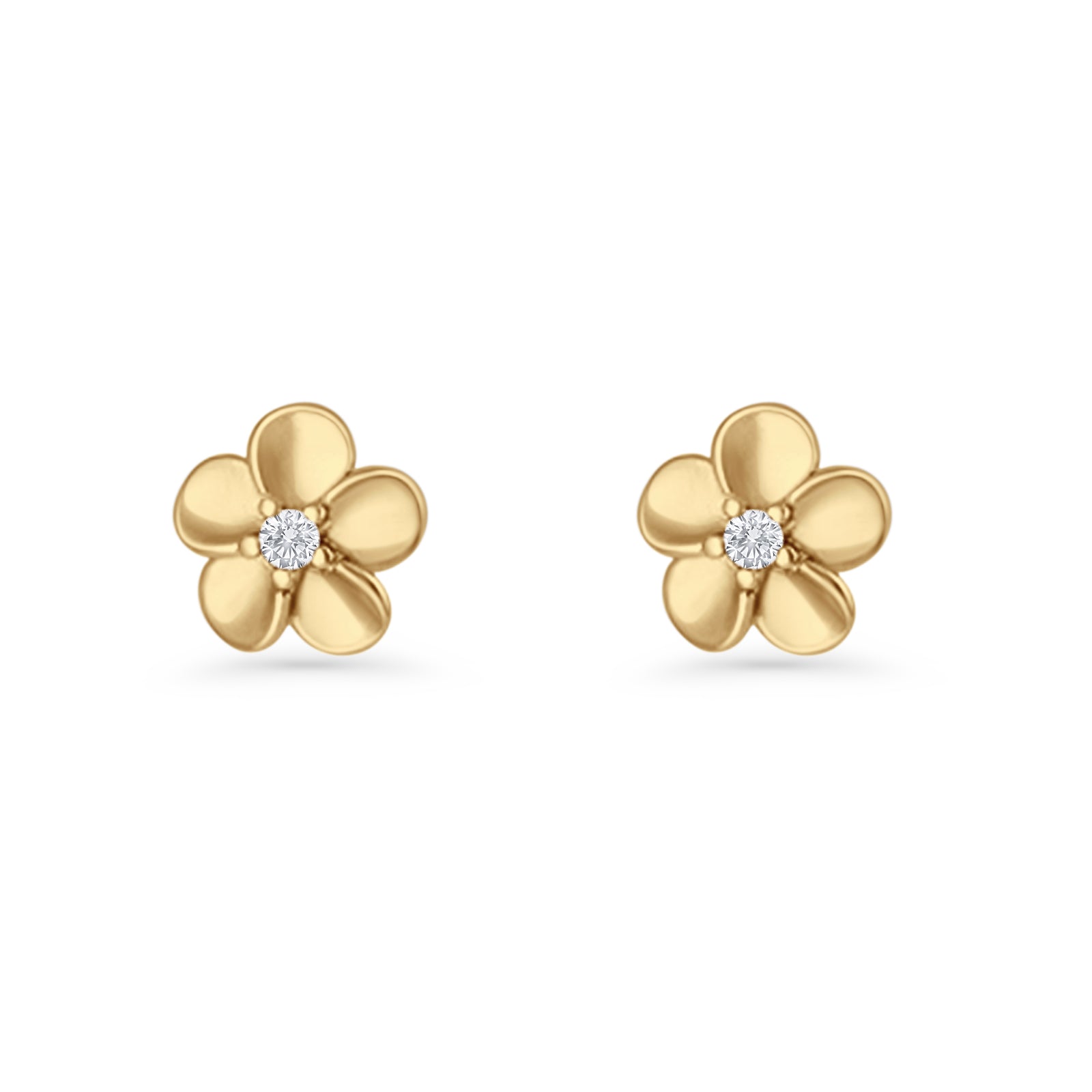 Flower Stud Earrings Cubic Zirconia 7.9mm 925 Sterling Silver