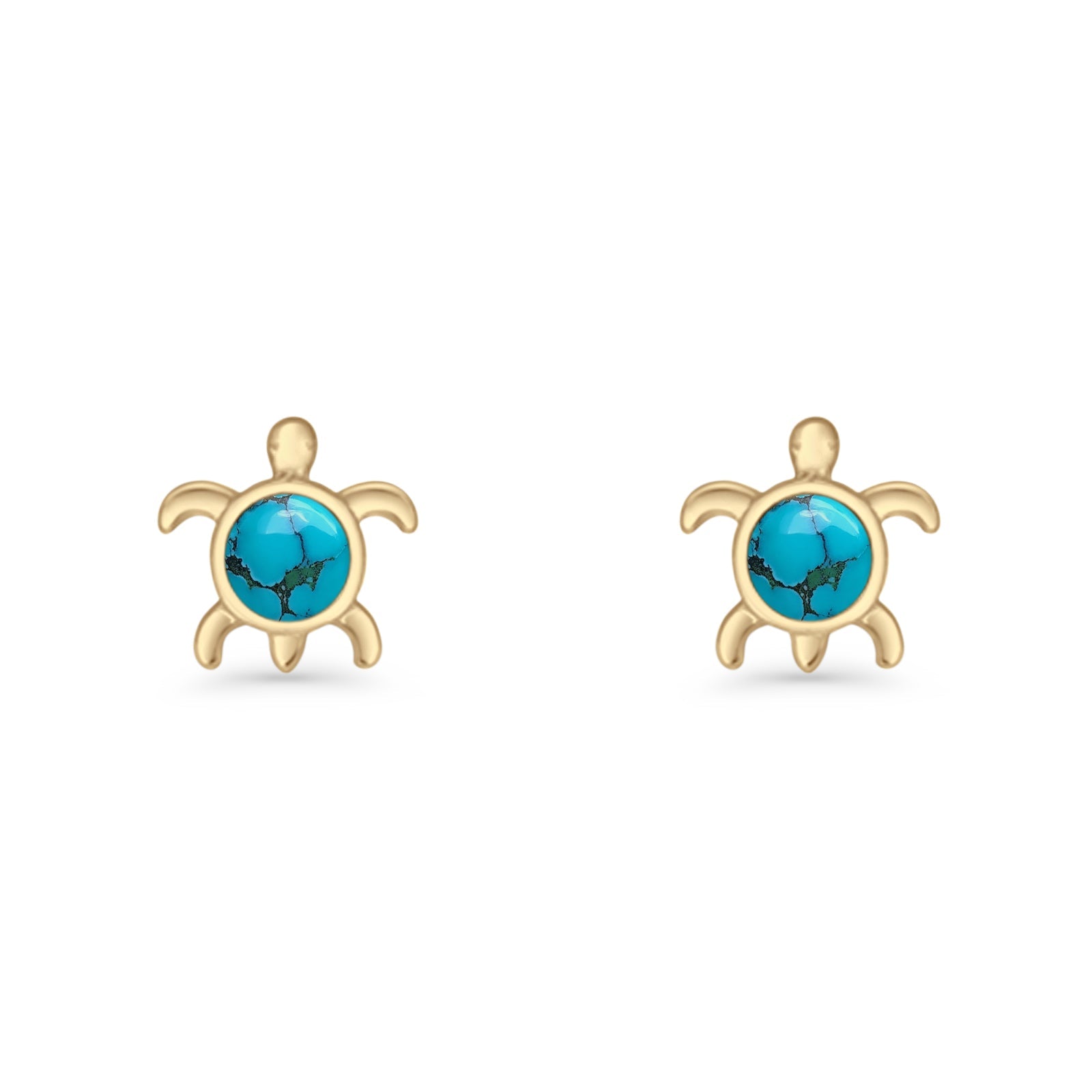 Round 8.5mm Lab Created Opal Turtle Stud Earring 925 Sterling Silver