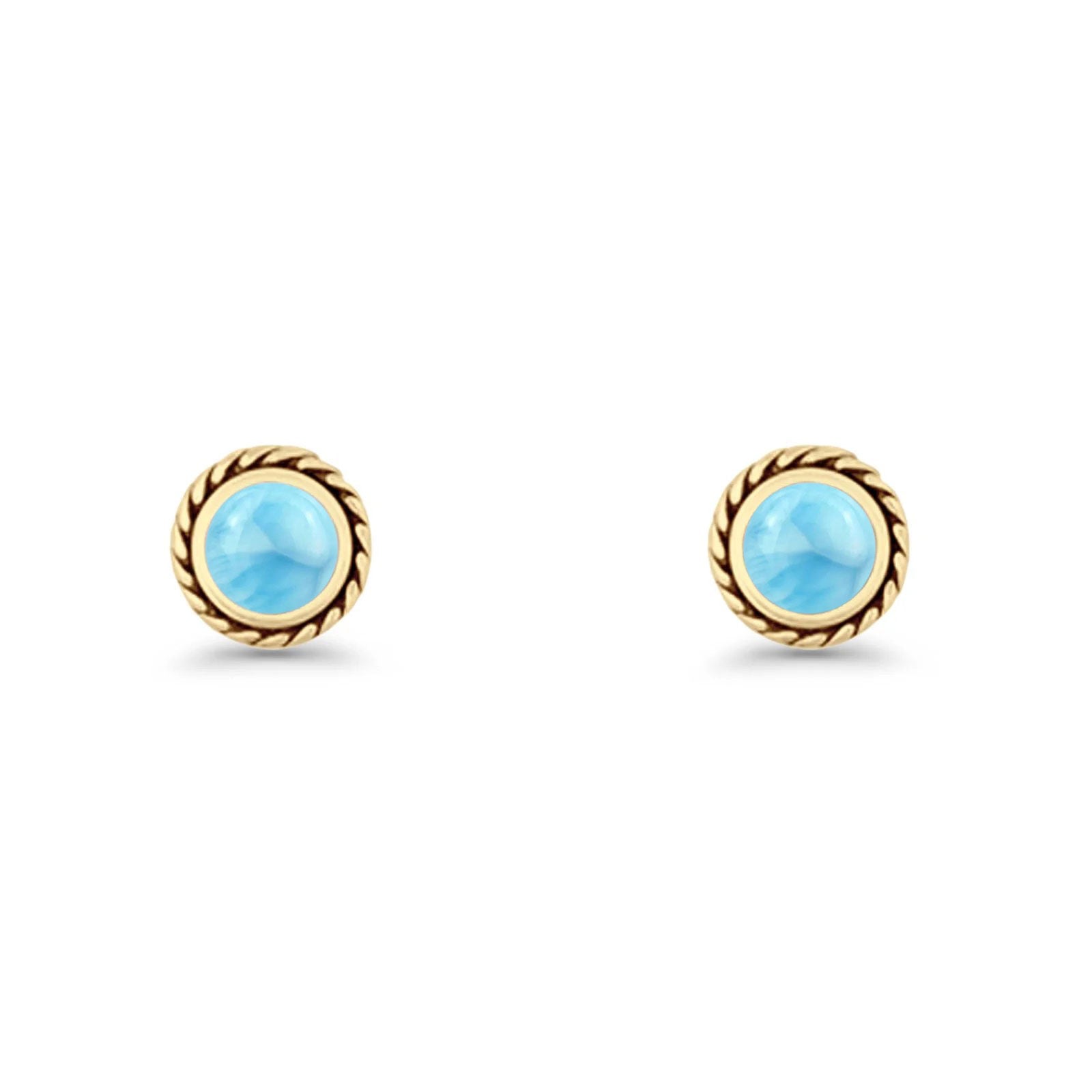 Round Twisted Rope Stud Earring Lab Created Opal 925 Sterling Silver
