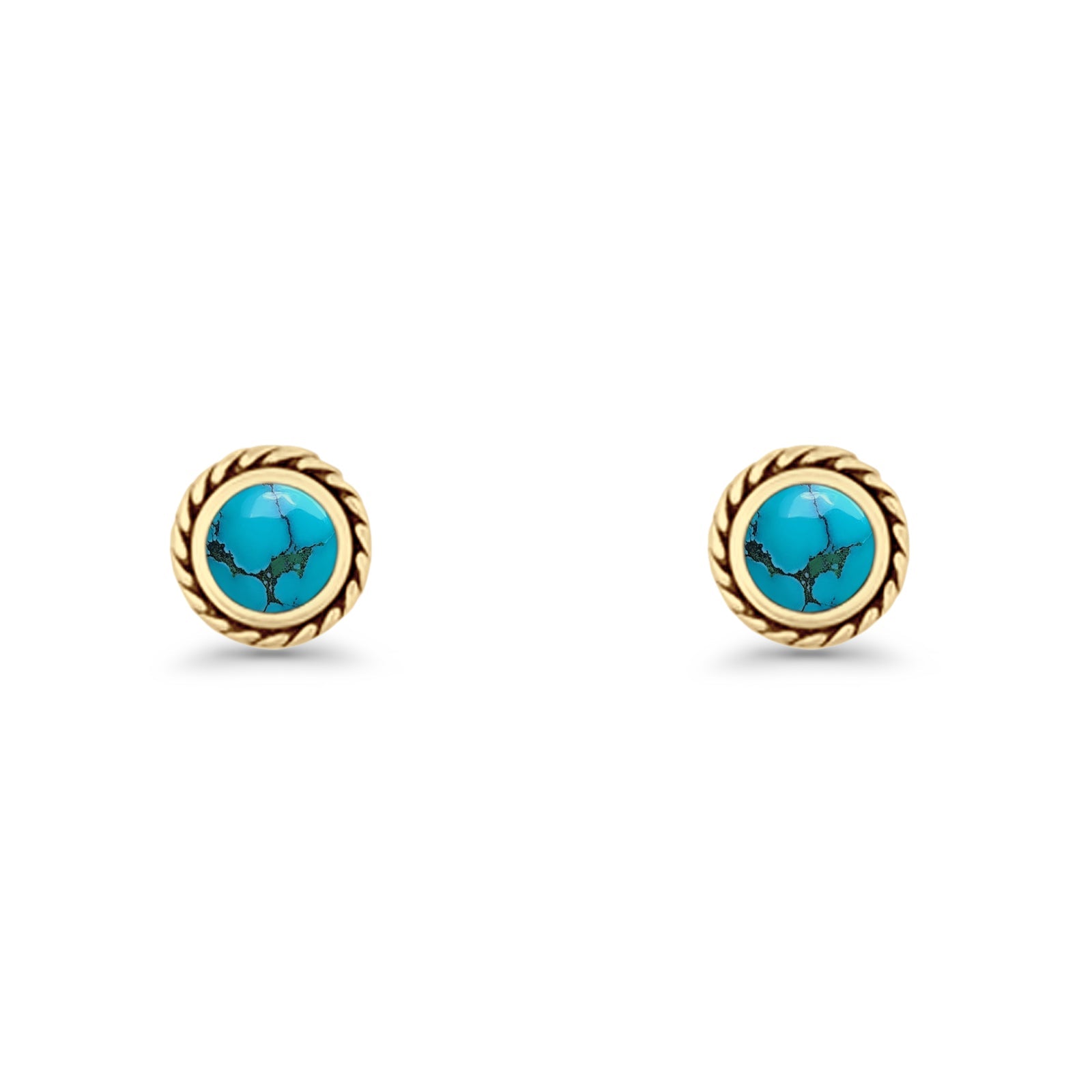 Round Twisted Rope Stud Earring Lab Created Opal 925 Sterling Silver