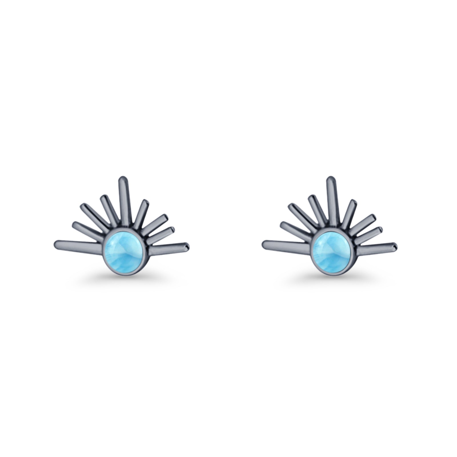 Round 7.5mm Sunset Stud Earring Lab Created Opal 925 Sterling Silver
