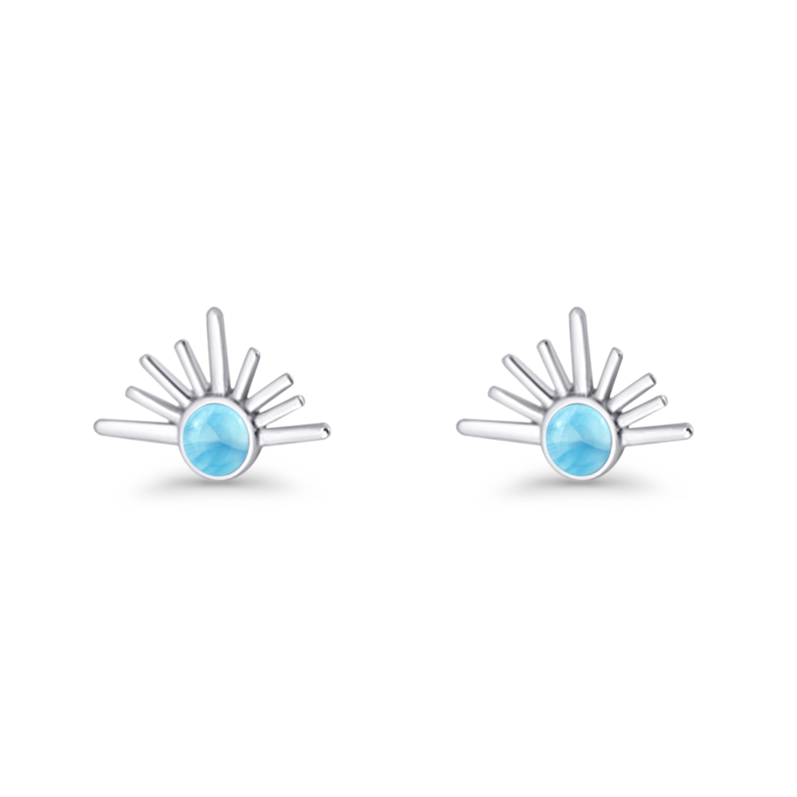 Round 7.5mm Sunset Stud Earring Lab Created Opal 925 Sterling Silver