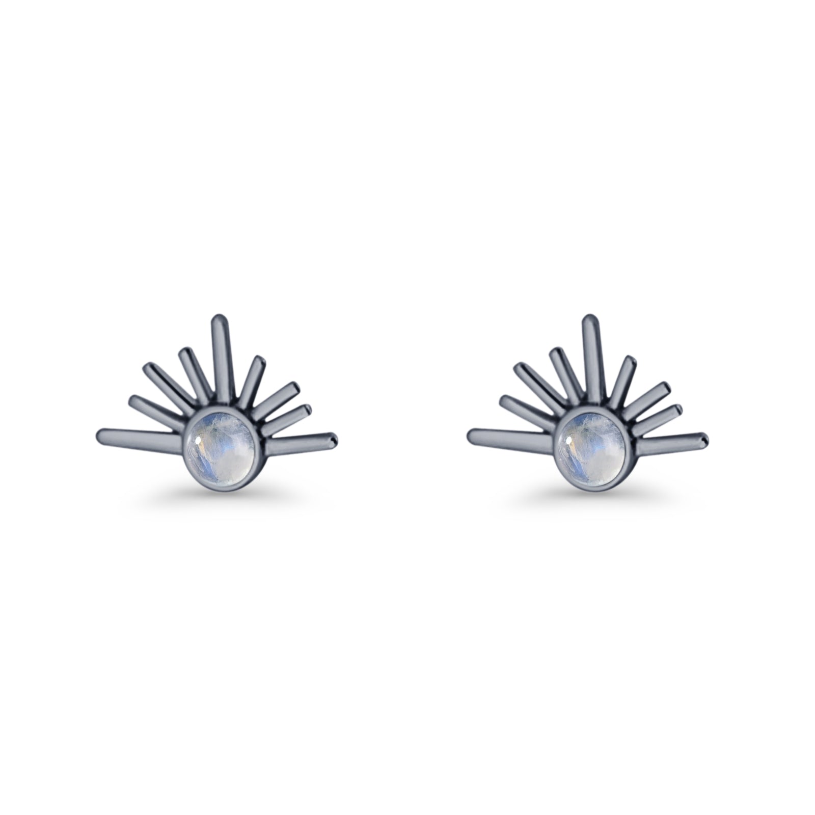 Round 7.5mm Sunset Stud Earring Lab Created Opal 925 Sterling Silver