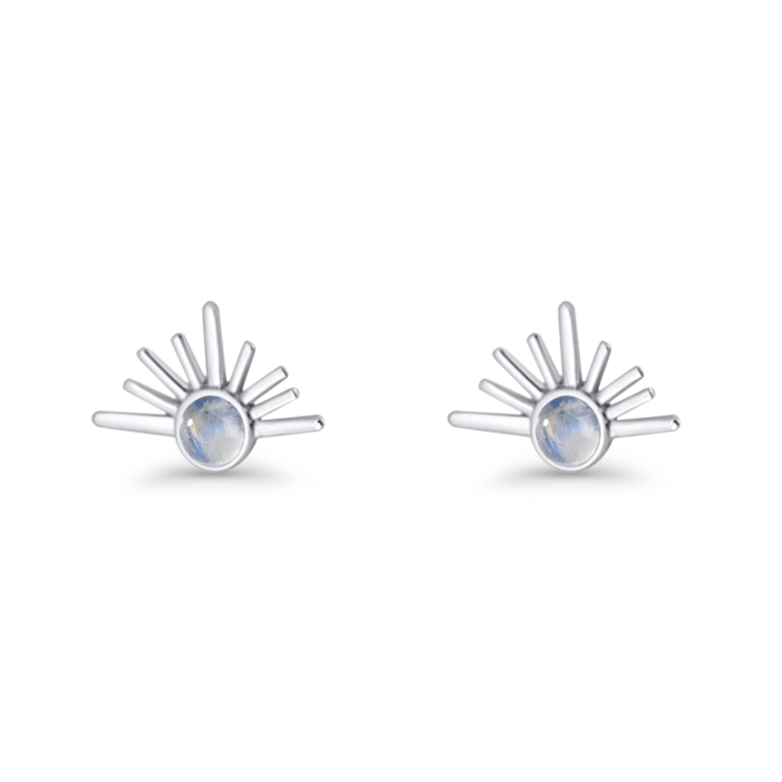 Round 7.5mm Sunset Stud Earring Lab Created Opal 925 Sterling Silver