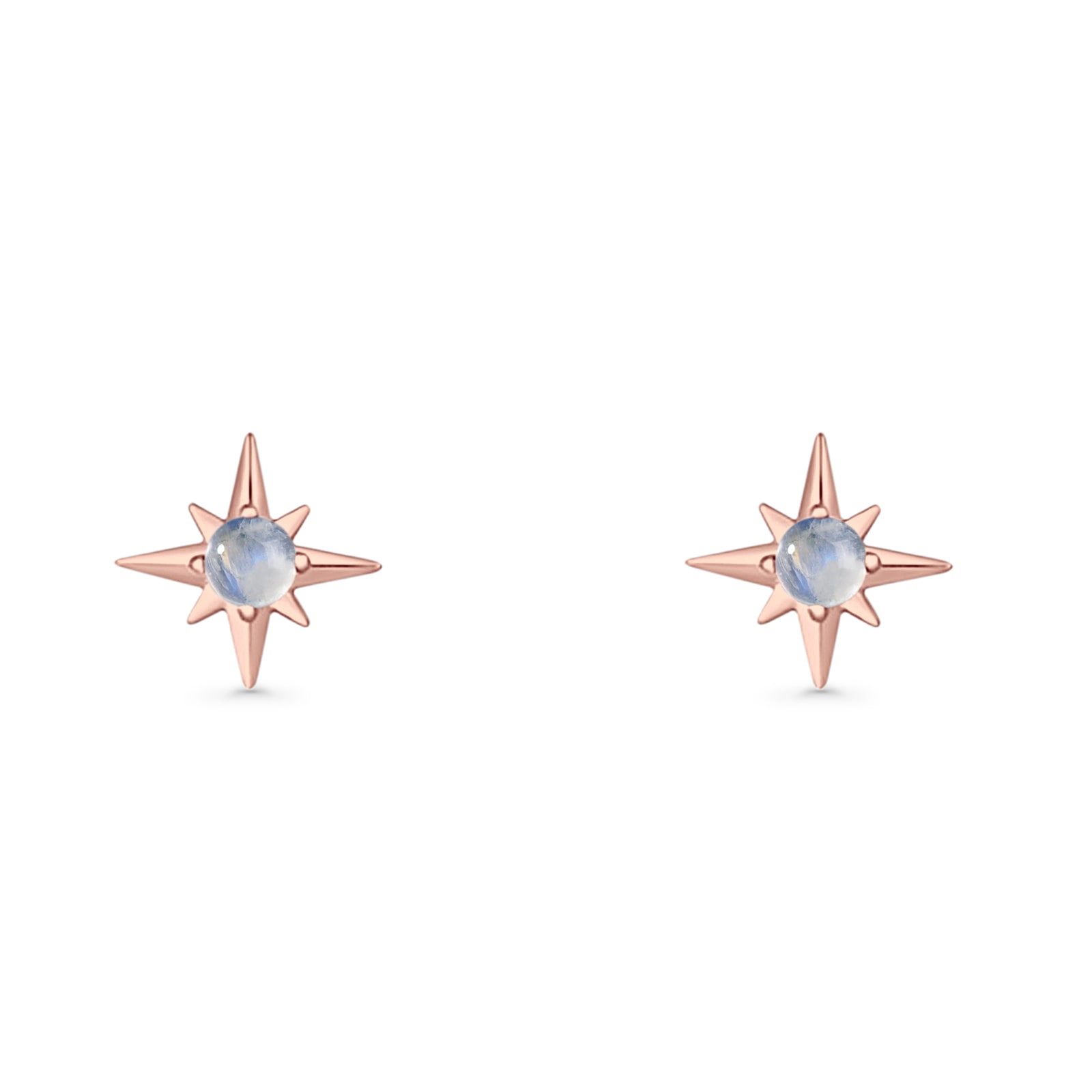 Minimalist 9.6mm Star Stud Earring Lab Created Opal 925 Sterling Silver