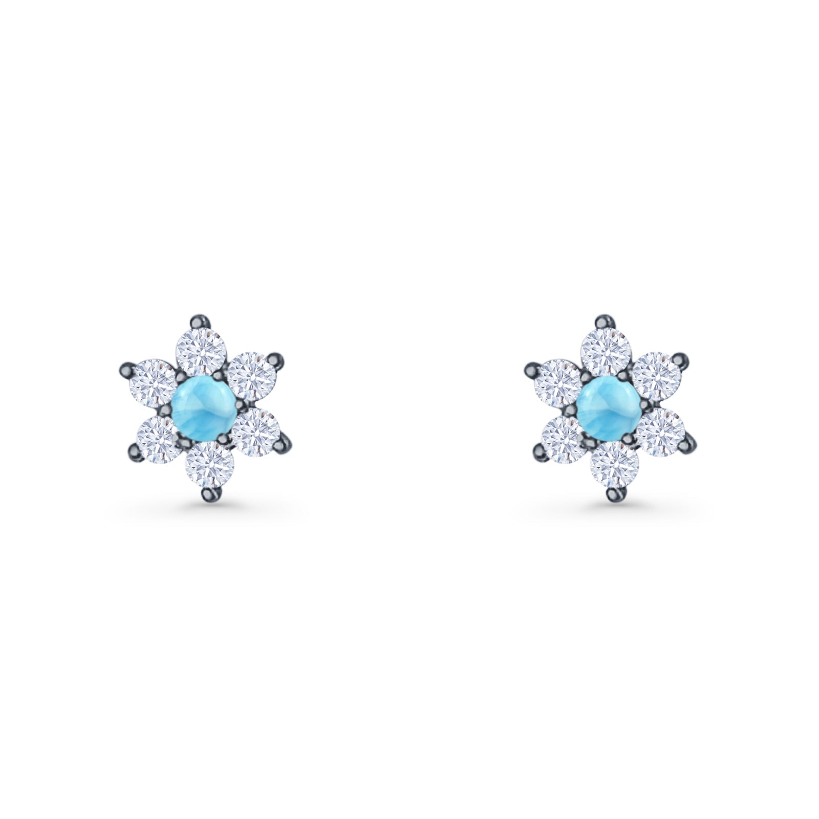 Round 8.7mm Lab Created Opal Floral Stud Earring 925 Sterling Silver