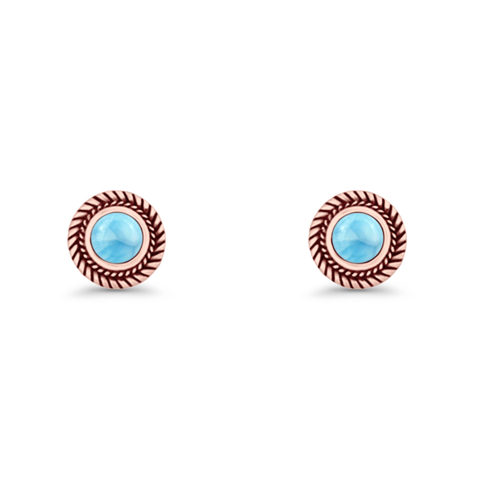 Round 8mm Lab Created Opal Twisted Rope Stud Earring 925 Sterling Silver