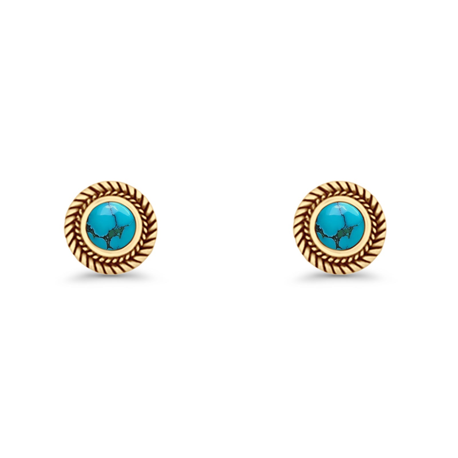 Round 8mm Lab Created Opal Twisted Rope Stud Earring 925 Sterling Silver