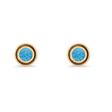 Minimalist 6.8mm Lab Created Opal Bali Stud Earring  925 Sterling Silver