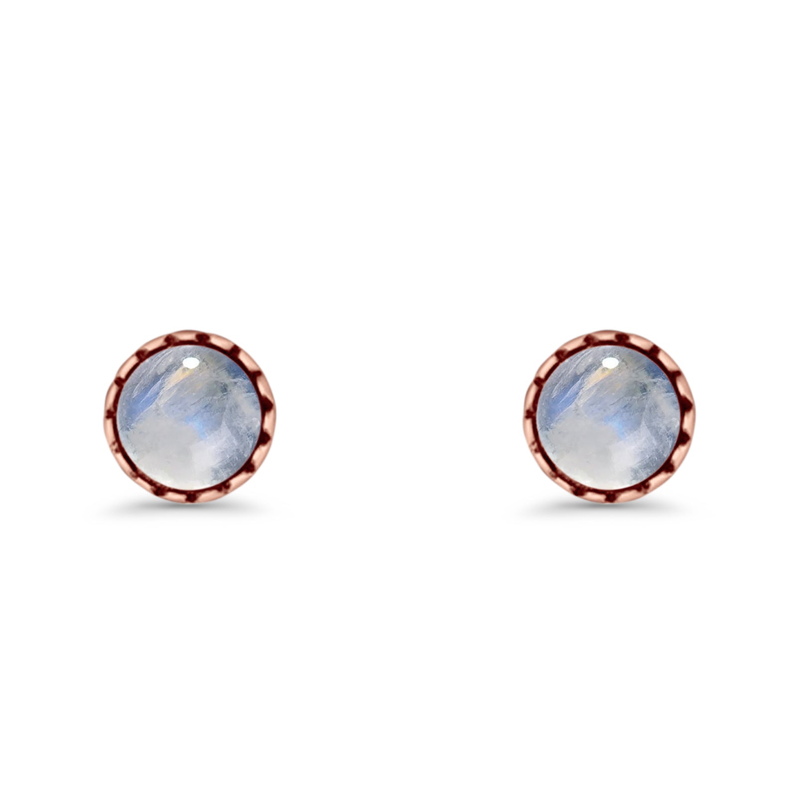Round Lab Created Opal Stud Earring Oxidized 925 Sterling Silver