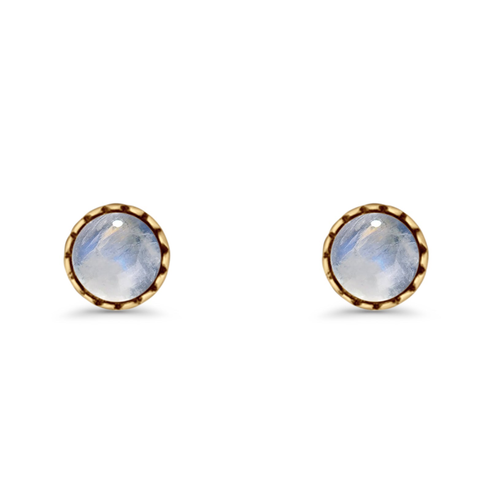 Round Lab Created Opal Stud Earring Oxidized 925 Sterling Silver