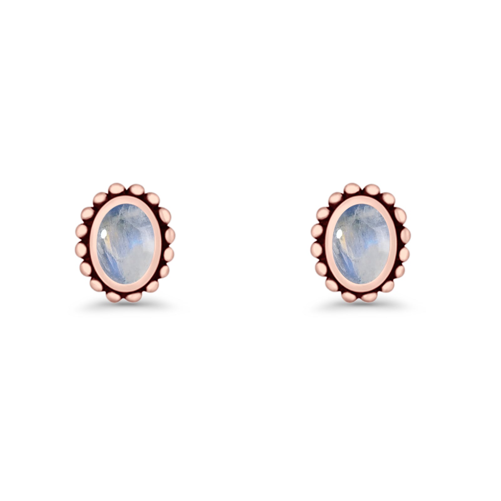 Oval 9.6mm Radiant Halo Stud Earring Lab Created Opal 925 Sterling Silver