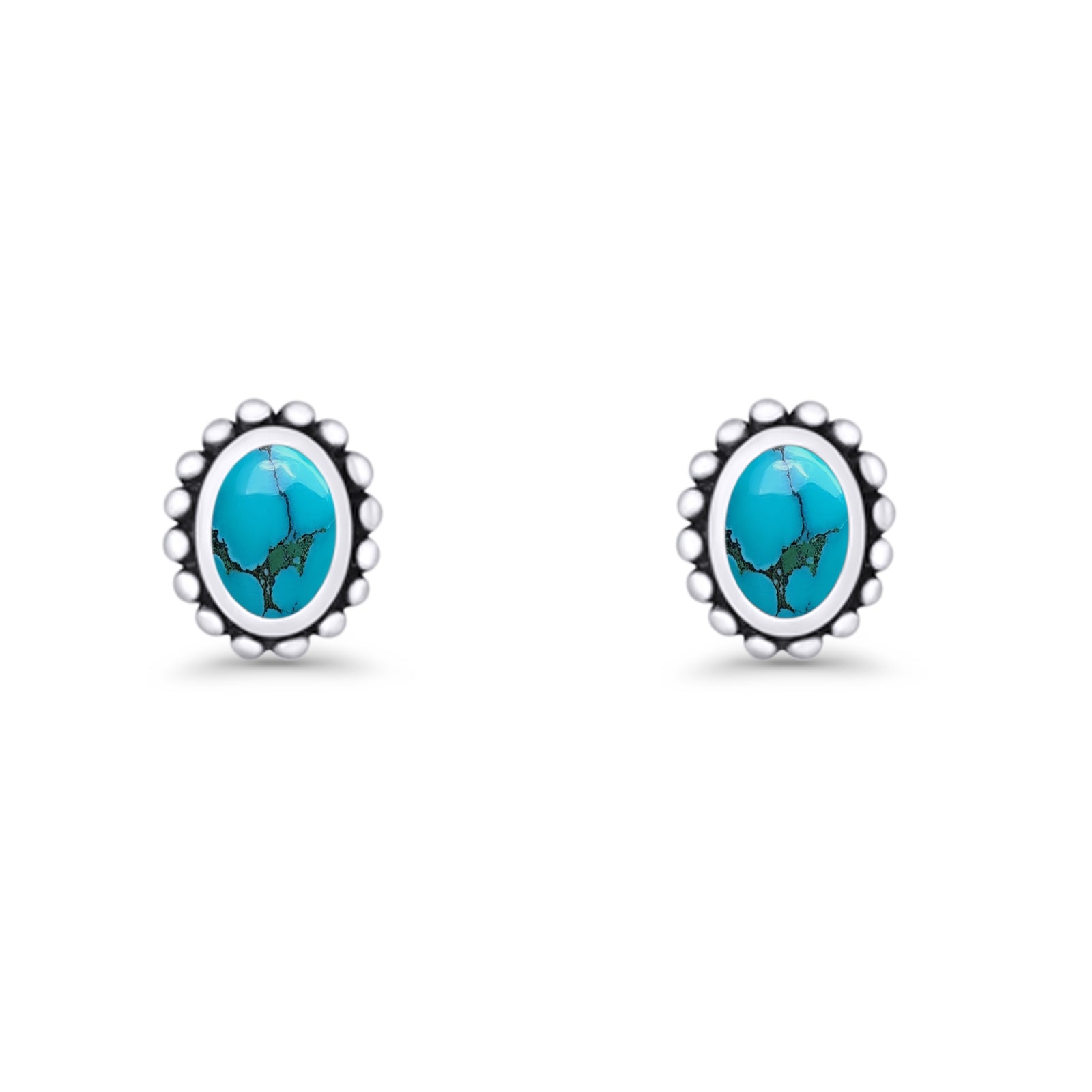 Oval 9.6mm Radiant Halo Stud Earring Lab Created Opal 925 Sterling Silver