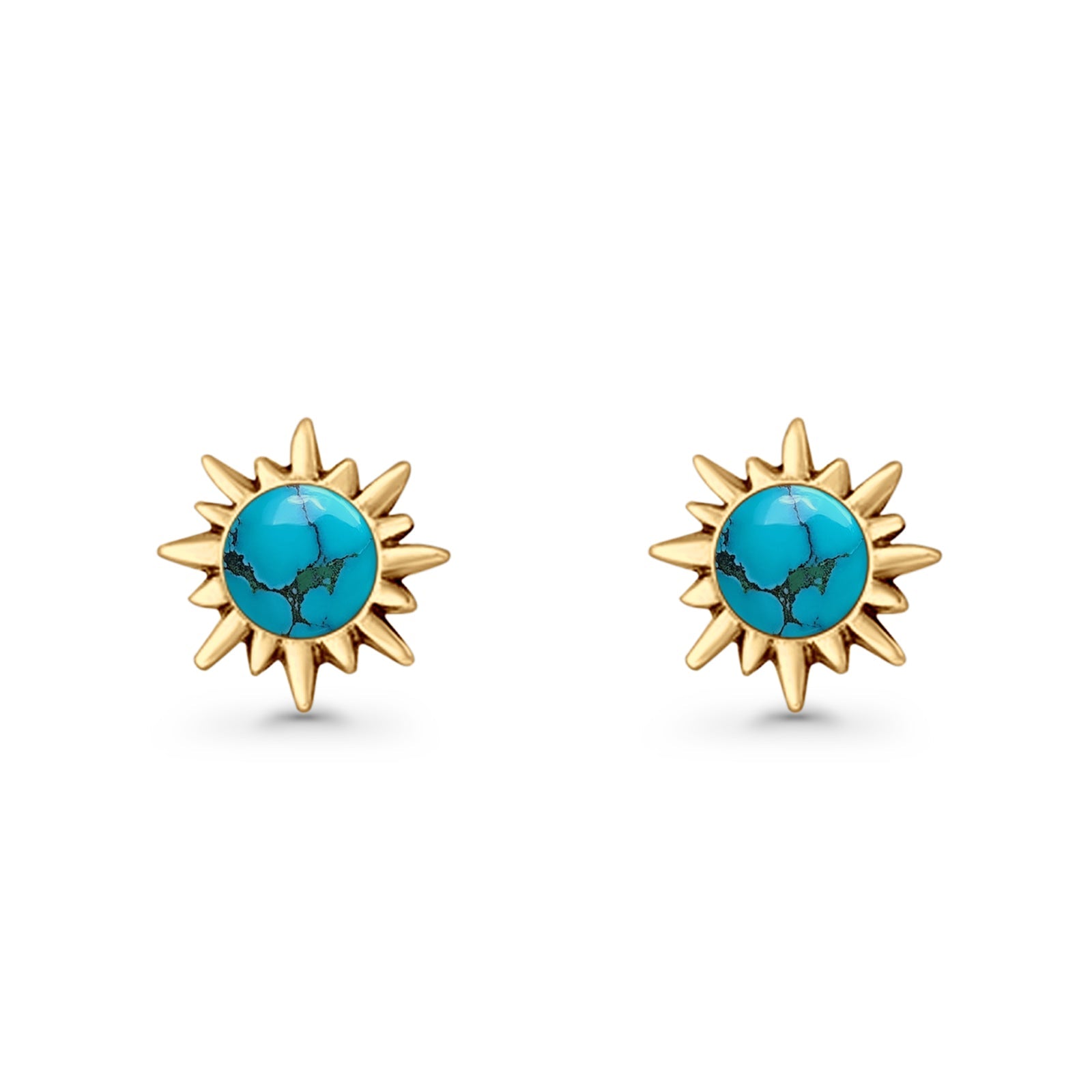 Sunflower 11mm Round Lab Created Opal Stud Earring Star Oxidized 925 Sterling Silver