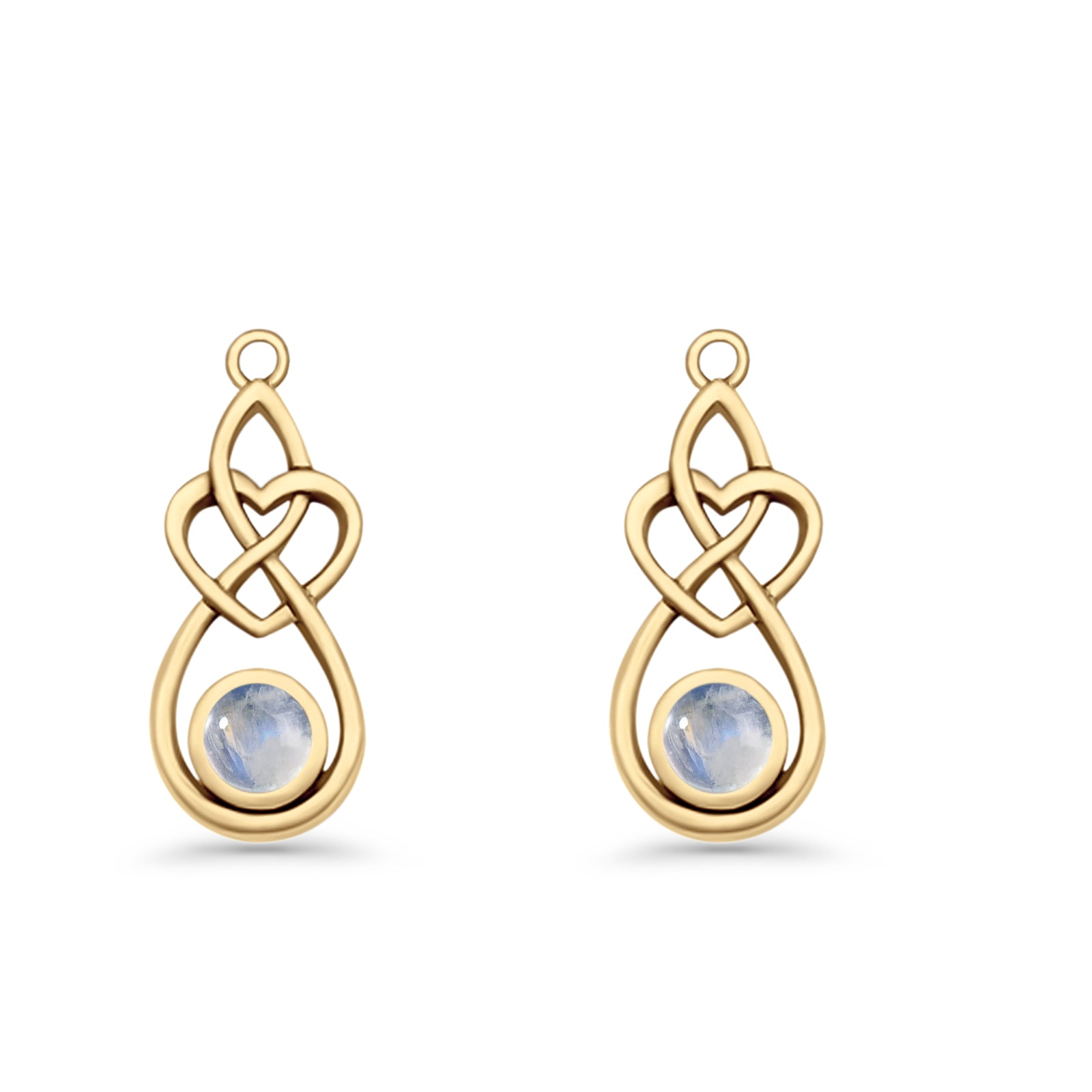 Round 19.7mm Lab Created Opal Celtic Knot Heart Fishhook Earring 925 Sterling Silver