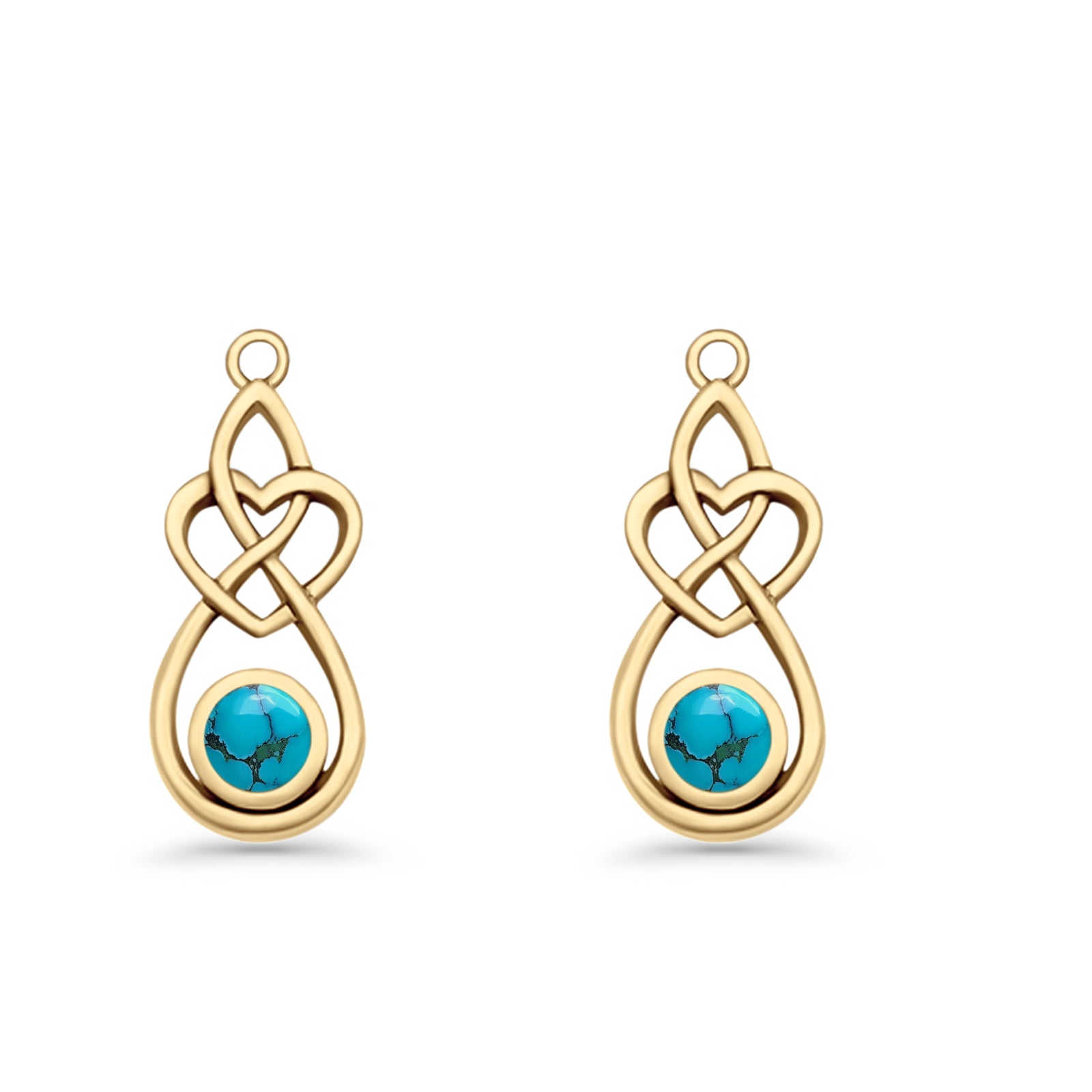 Round 19.7mm Lab Created Opal Celtic Knot Heart Fishhook Earring 925 Sterling Silver