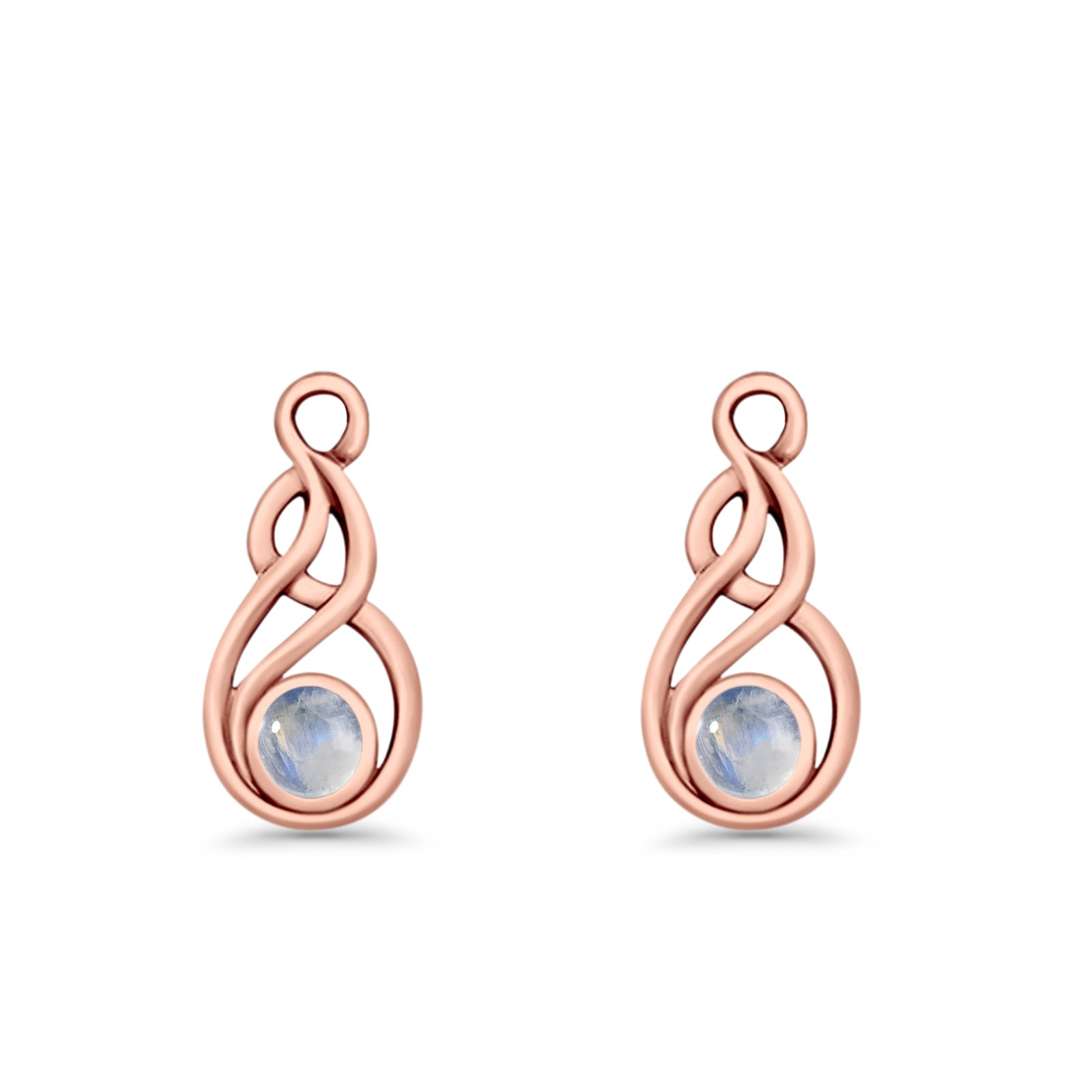 Round 21.5mm Twisted Loop Drop Fishhook Earring Oxidized Lab Created Opal 925 Sterling Silver