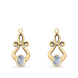 Oval Lab Created Opal 22.6mm Scroll Fishhook Earring 925 Sterling Silver