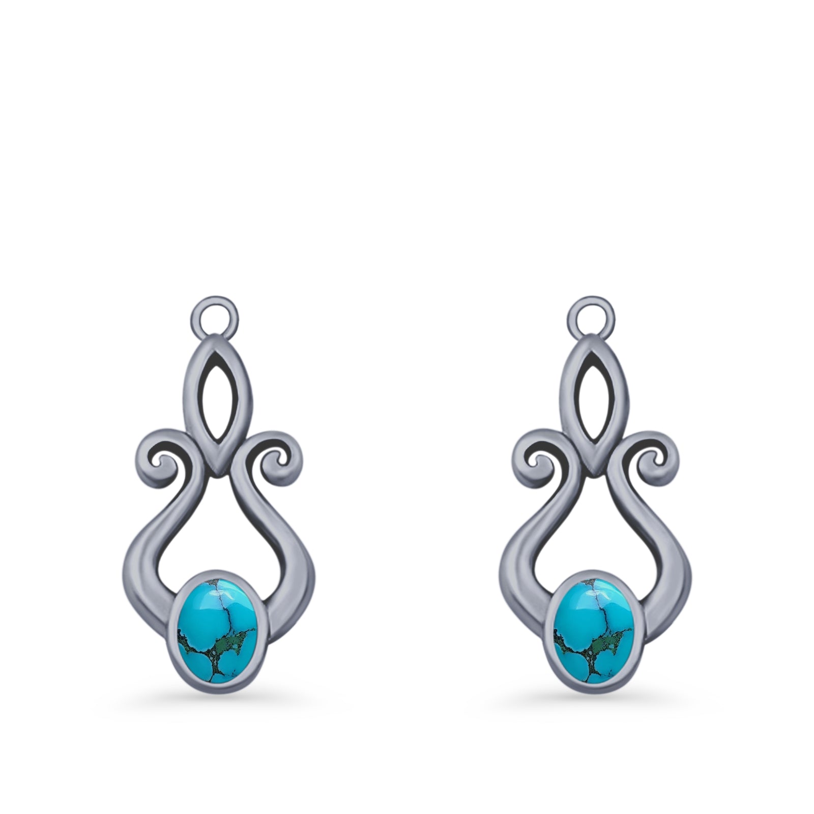 Oval Lab Created Opal 22.6mm Scroll Fishhook Earring 925 Sterling Silver