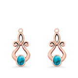 Oval Lab Created Opal 22.6mm Scroll Fishhook Earring 925 Sterling Silver