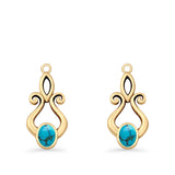 Oval Lab Created Opal 22.6mm Scroll Fishhook Earring 925 Sterling Silver