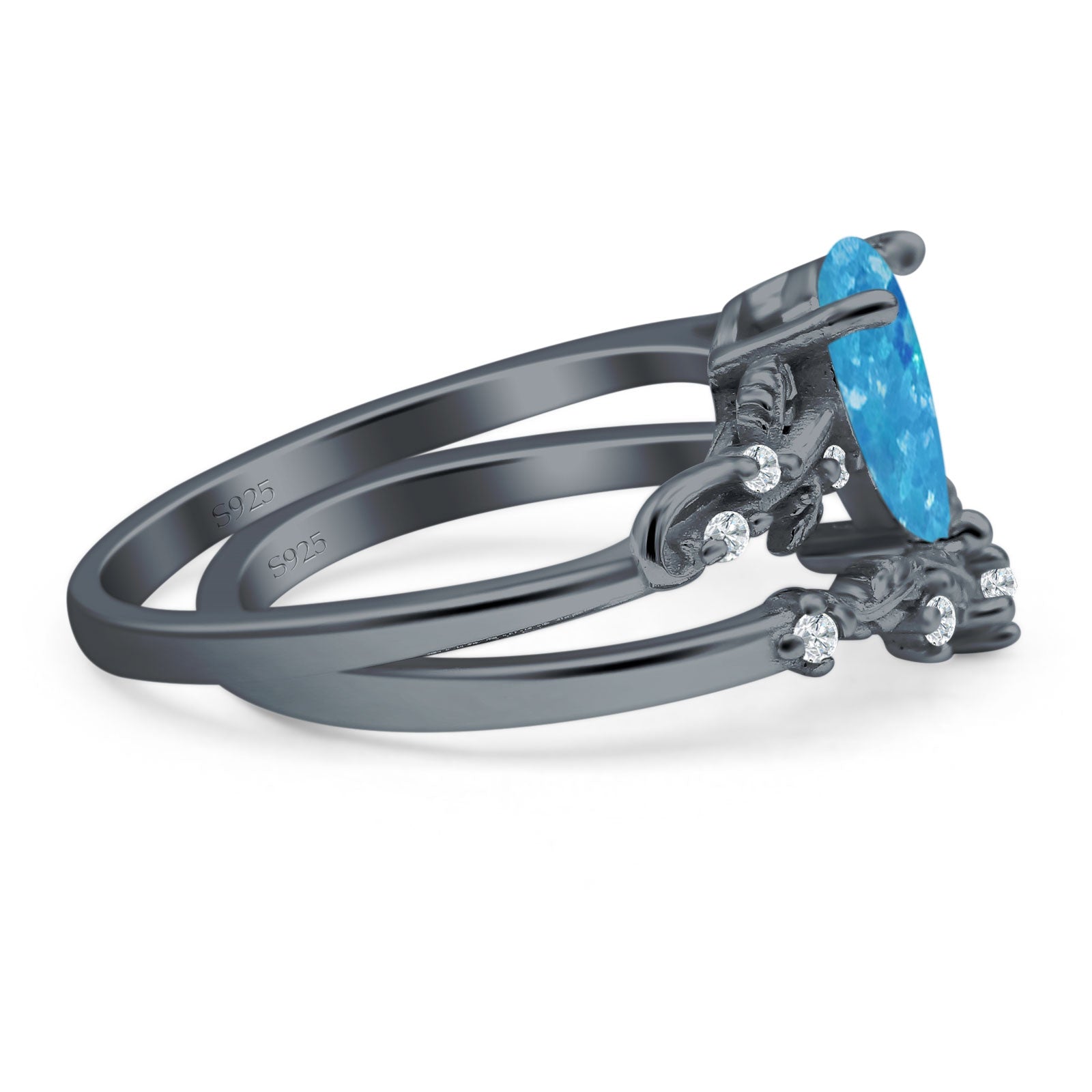 Two Piece Pear CZ Ring