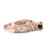 Art Deco Round Natural Stone Filigree Ring