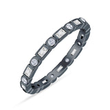 Minimalist 2.5mm Full Eternity Band Cubic Zirconia 925 Sterling Silver