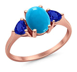 Three Stone Oval Natural Stone Trio Ring