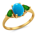 Three Stone Oval Natural Stone Trio Ring