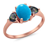 Three Stone Oval Natural Stone Trio Ring