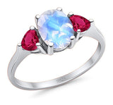 Three Stone Oval Natural Stone Trio Ring