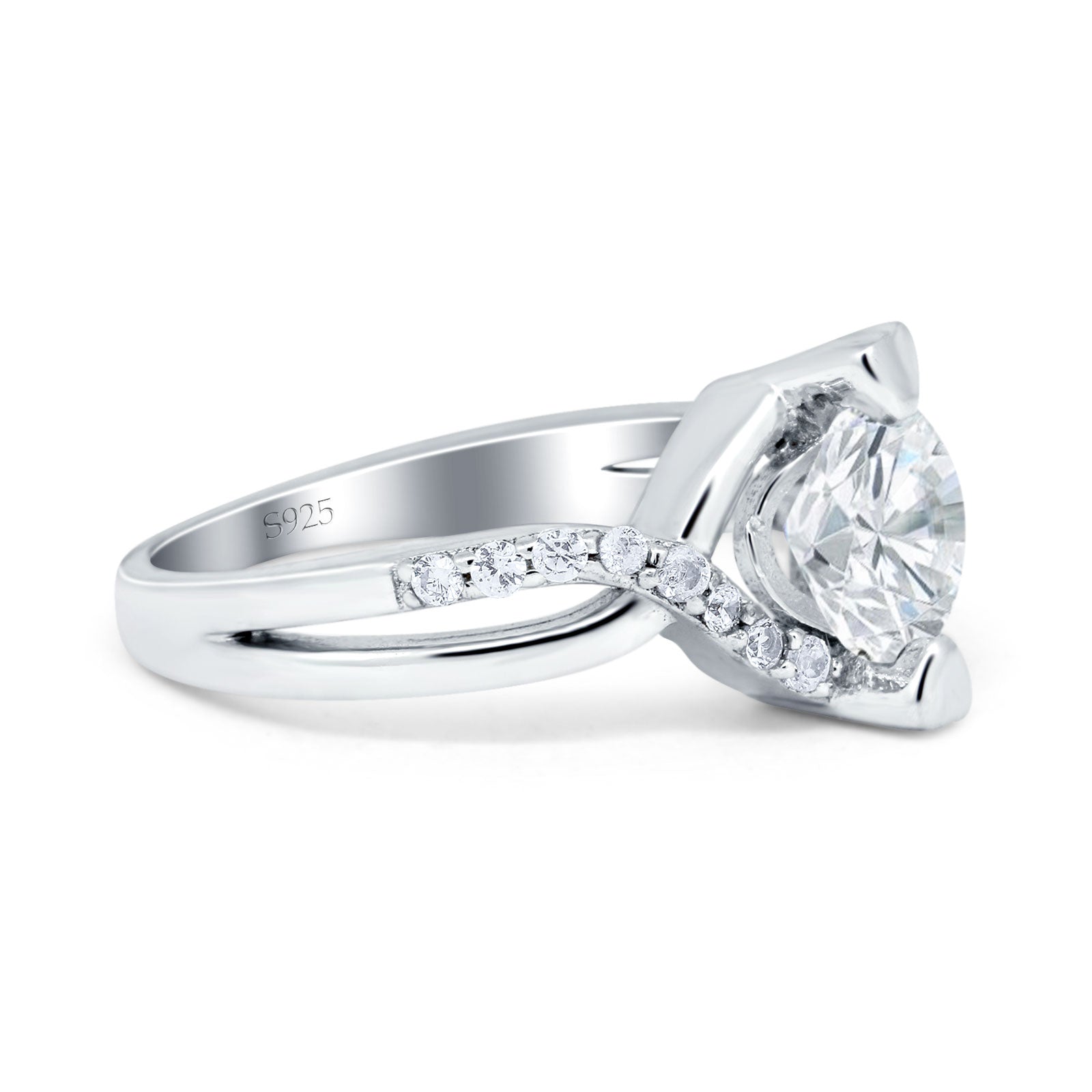 Art Deco Round Natural Stone Twisted Ring