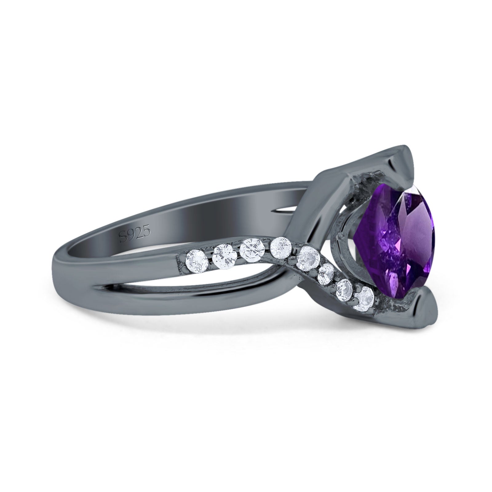 Art Deco Round Natural Stone Twisted Ring