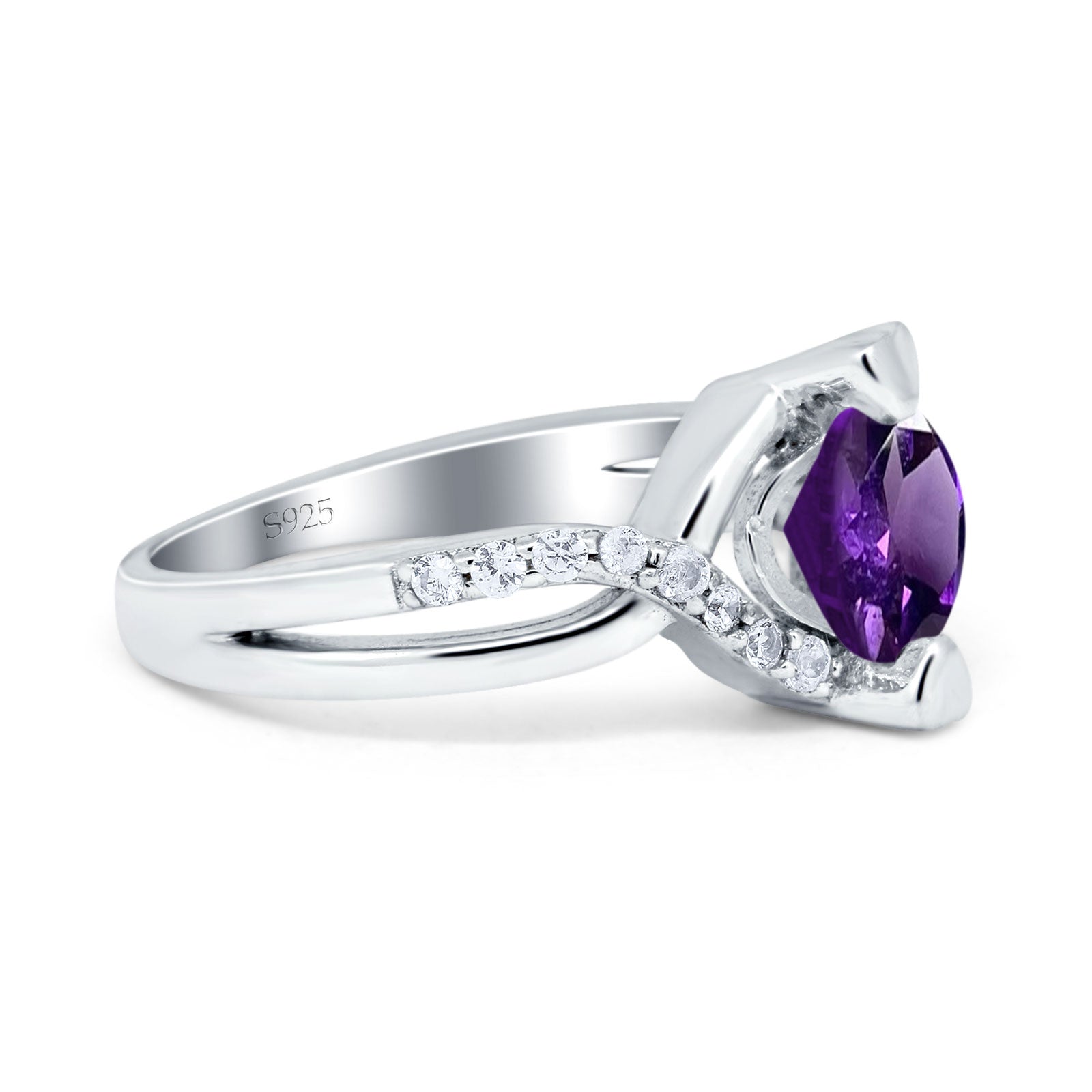 Art Deco Round Natural Stone Twisted Ring