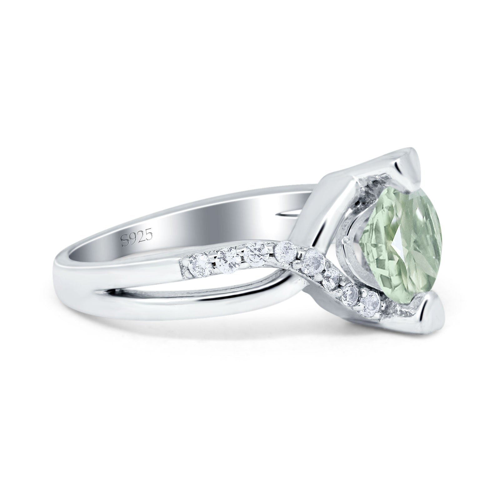 Art Deco Round Natural Stone Twisted Ring