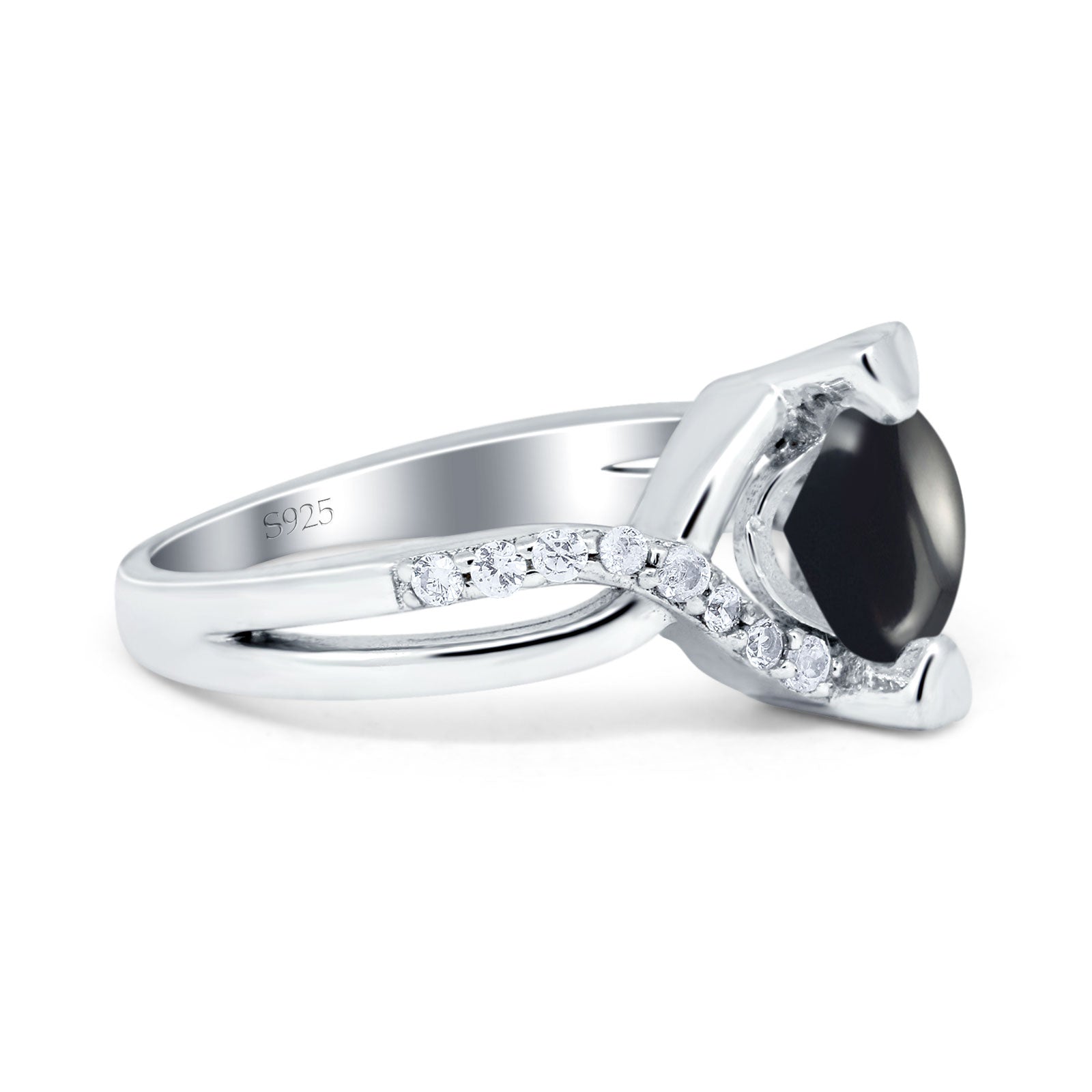 Art Deco Round Natural Stone Twisted Ring