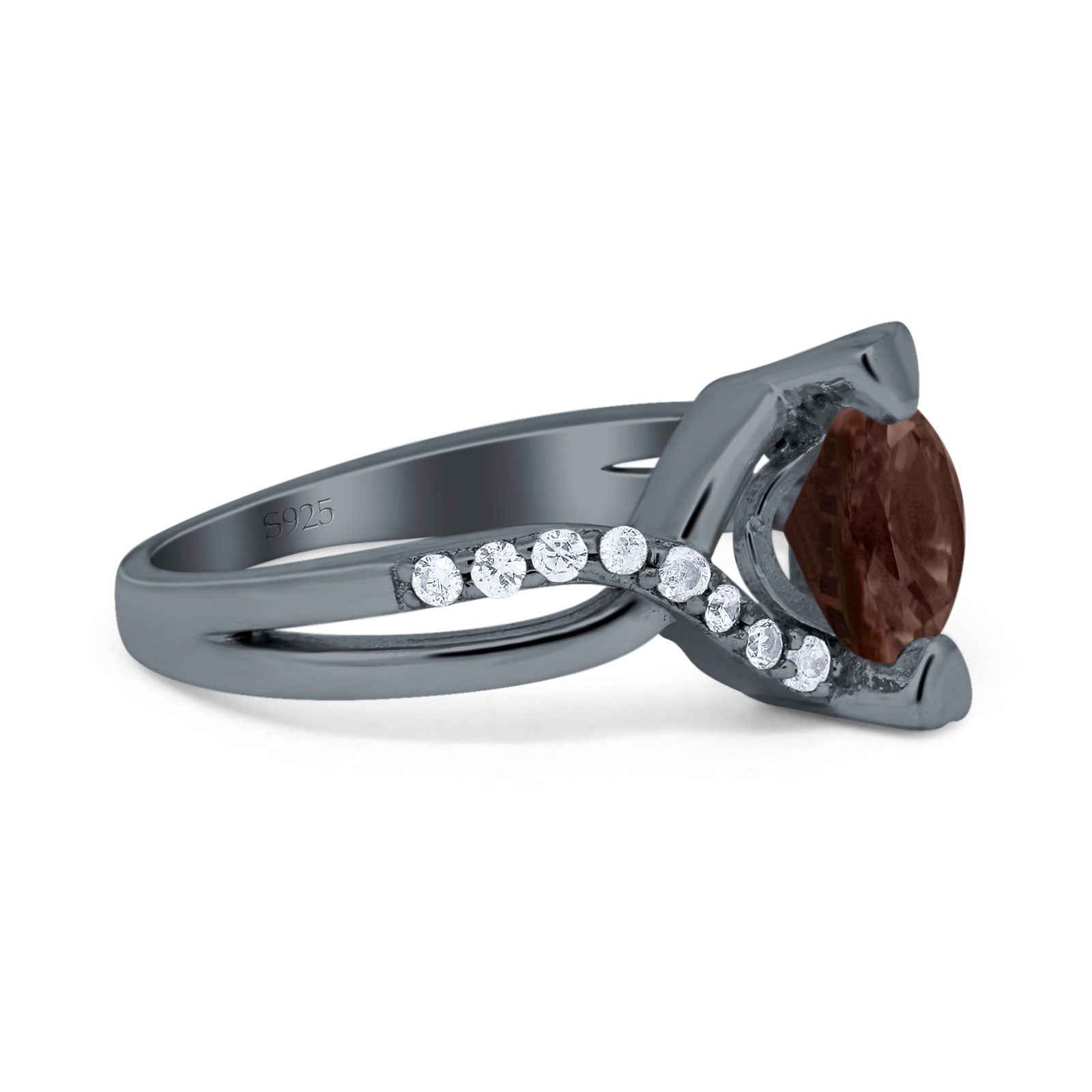 Art Deco Round Natural Stone Twisted Ring