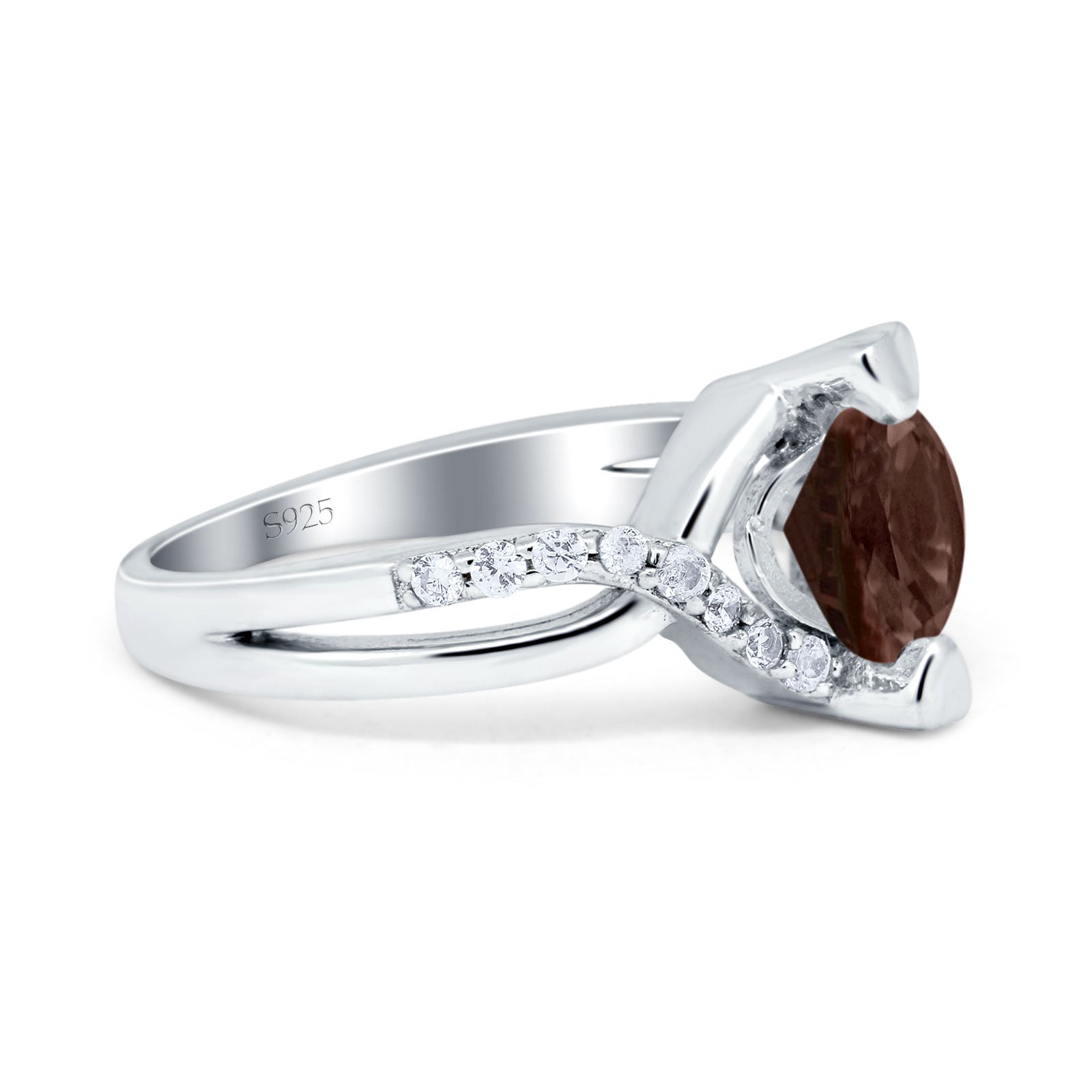 Art Deco Round Natural Stone Twisted Ring