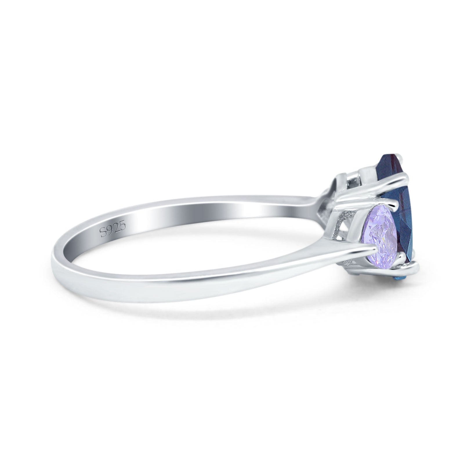 Art Deco Oval Natural Stone Trio Ring