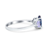 Art Deco Oval Natural Stone Trio Ring
